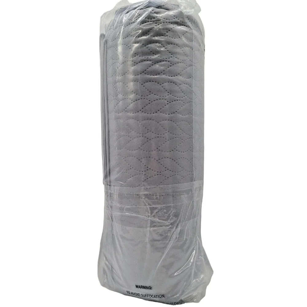 3 Piece Quilt Set, Coverlet Set, Pinsonic Quilted. Queen‎ Size 90x96 inches GREY